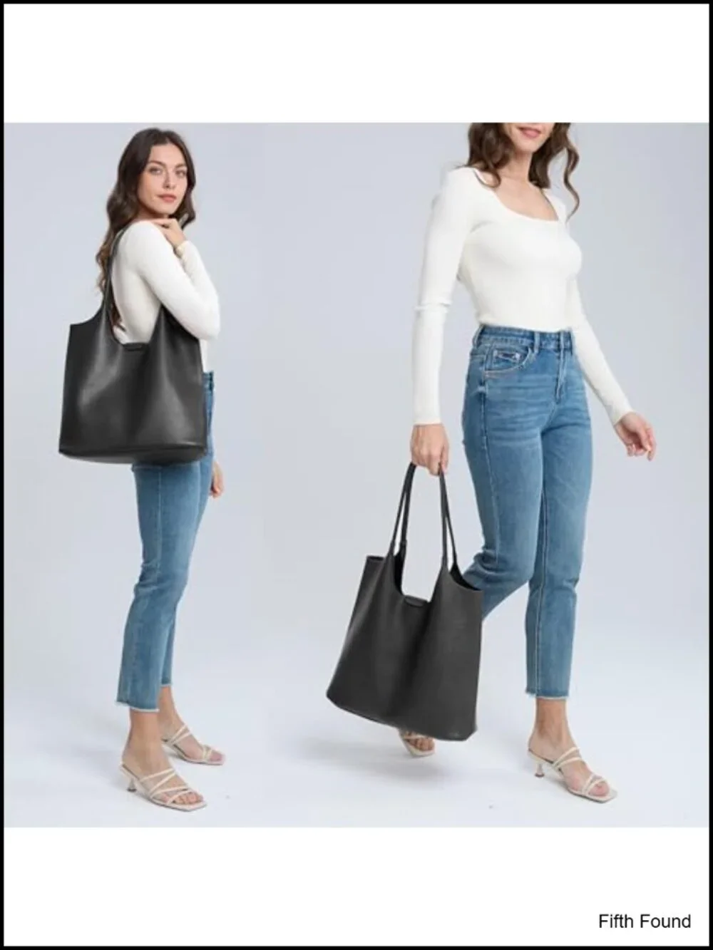 Vegan Leather Tote Hobo Bag for Women Magnetic Snap Closure